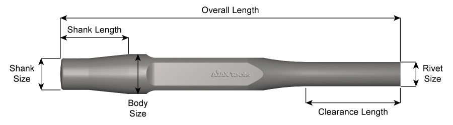 Back out punch chisel 7/8 inch with .890 inch jumbo shank